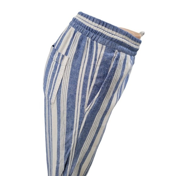 Old Navy Women's Pull On Drawstring Waist‎ Linen Blend Wide Leg Cropped Pants - Picture 10 of 12